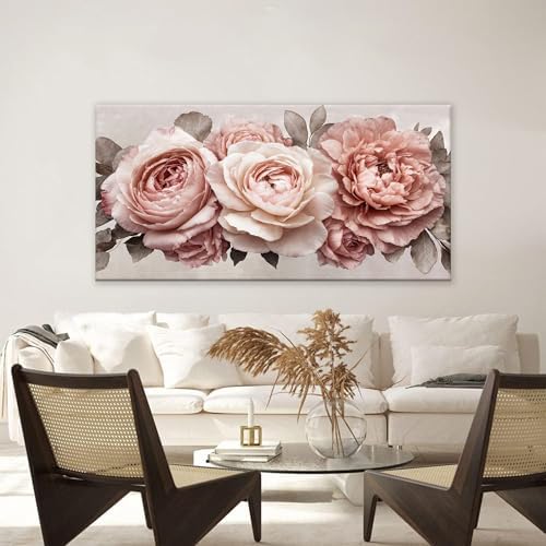 TAIJXAGSG Wall Art For Living Room Prints Flower Painting White Wall Art Modern - Image 3