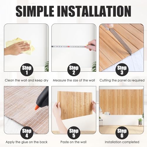 FONUNO Bamboo Wall Panel Bamboo Pole Wrap Roll - Image 6