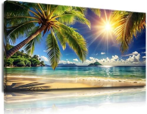 Yxbhhym Bedroom Wall Art Coastal Painting Tropical Beach Pictures by CanvasWallArtHomeDecor