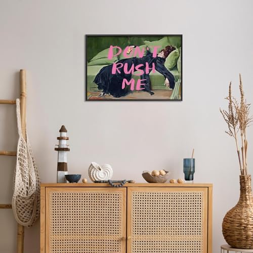 Vintage Don'T Rush Me Pink Graffiti Posters Preppy Style Maximalist Canvas Wall - Image 5