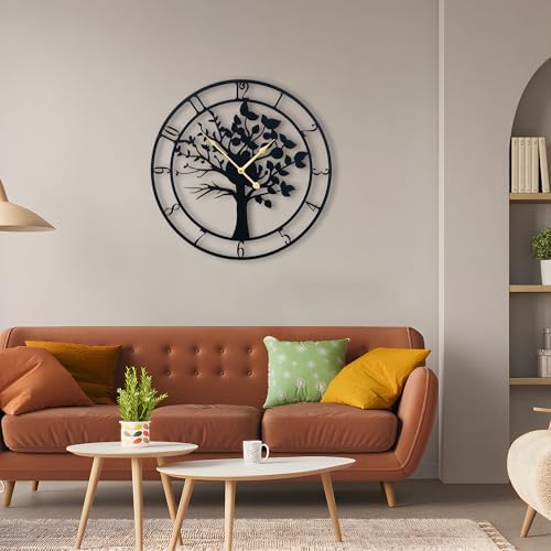 30 Inch Large Wall Clock Tree of Life Metal Silent Non Ticking - Image 5