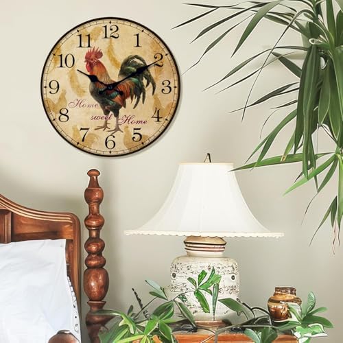 XFM Vintage Kitchen Wall Clock 12 Inch Retro Rooster - Image 2