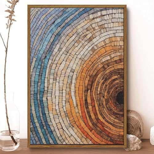 Tree Ring Wall Art Framed, Modern Nature Decor - Image 2