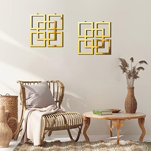 Weysat 2 Pieces Silver Mirrored Wall Decor 11.8 x 11.8 - Image 6