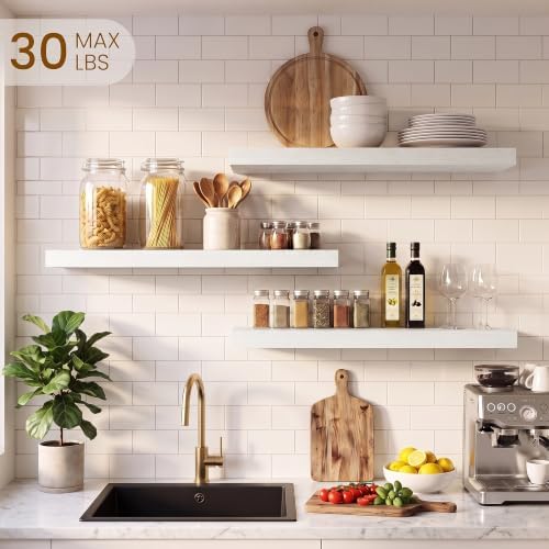 24 Inch Floating Shelves, 6.7" Deep Wall Shelves - Image 2