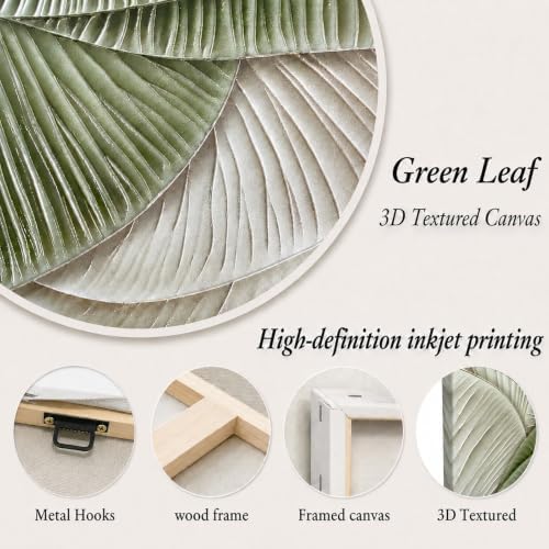 ONEOLTN Textured Abstract Green Wall Art, 20x40 In - Image 4