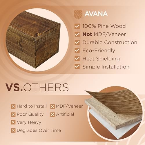 Avana Rustic Fireplace Mantle Shelf - Image 5