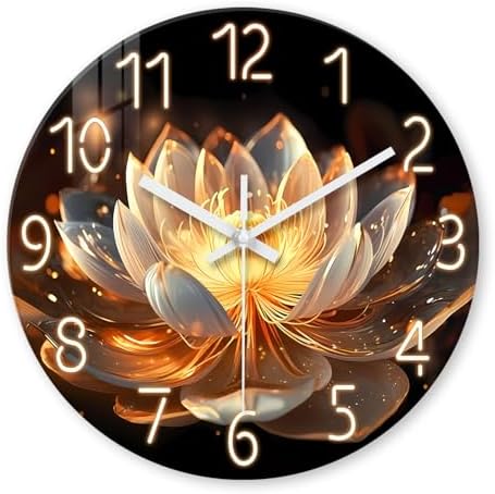 XFM Lotus Flower Wall Clock 16 inch Modern Zen Floral by XFMWallClock