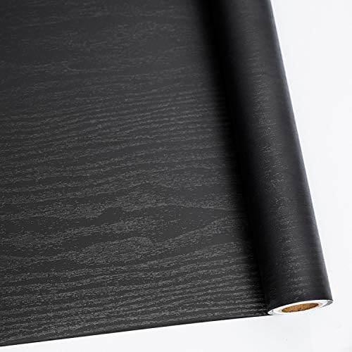 Abyssaly Black Wood Contact Paper Peel and Stick Wallpaper by Abyssaly