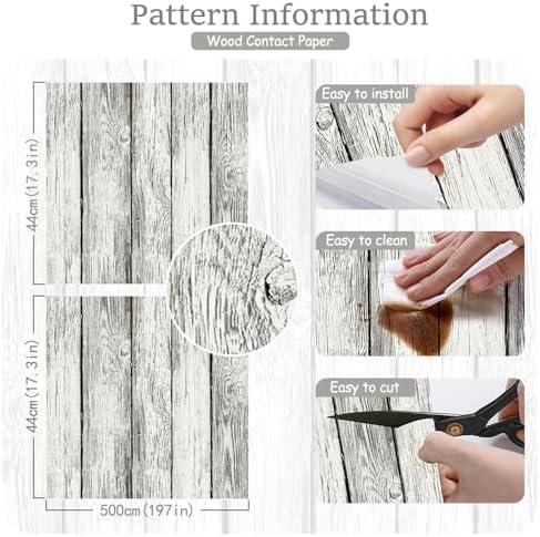 Wood Wallpaper Peel and Stick Shiplap Contact Paper 17.3" × 197" - Image 3