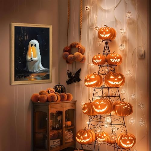 Framed Vintage Halloween Ghost Wall Art - Image 2