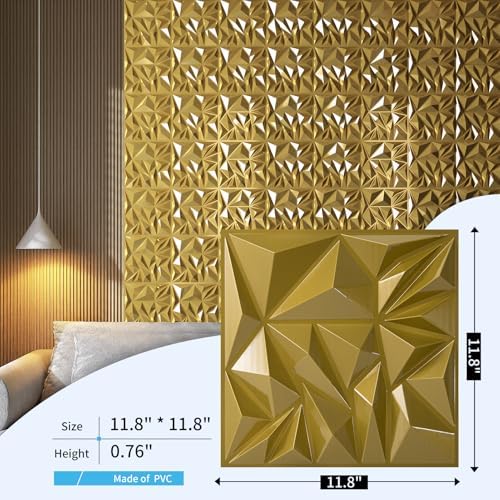 Art3d 33-Pack Modern Diamond Textured 3D Wall Panels, 12 x 12 in - Image 3