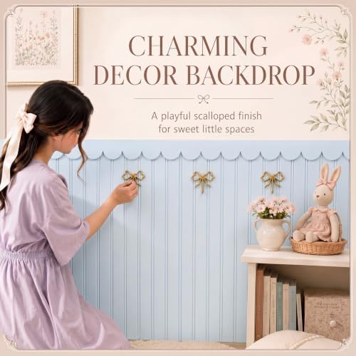 Nuanchu 1 Sets 37.8" x 118" Scalloped Wainscoting Wall Panel Kit Decor - Image 6