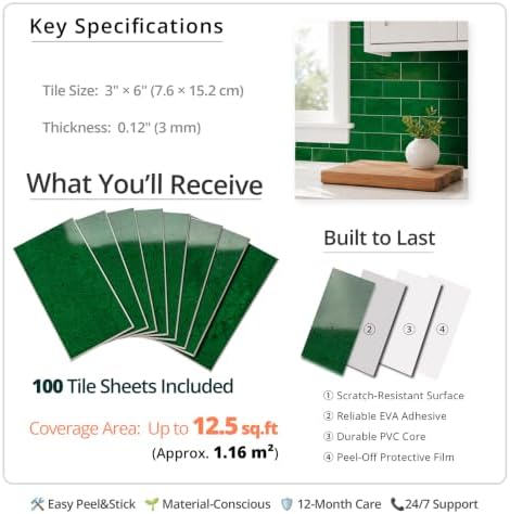 StyloVue 100 Pieces Peel and Stick Backsplash - Image 4
