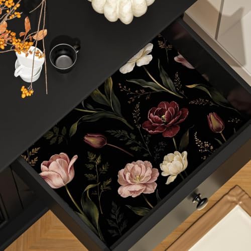 ILHIIOR Dark/Pink Floral Peel and Stick Wallpaper 17.5 x 393 Inches - Image 3