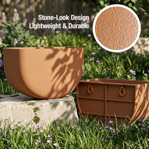 Asnext 2 Pack Indoor Wall Planter, 7 Inch Wall Planter Pot, Terracotta - Image 6