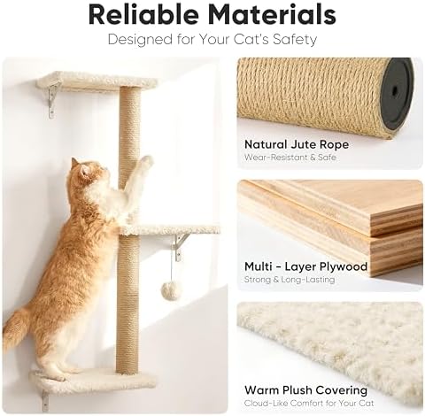 FUKUMARU Cat Wall Shelves, 4 in 1 Set - Image 3