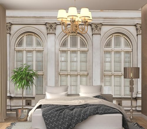 Vintage European Building Arch Windows Wallpaper Peel Stick - Image 3