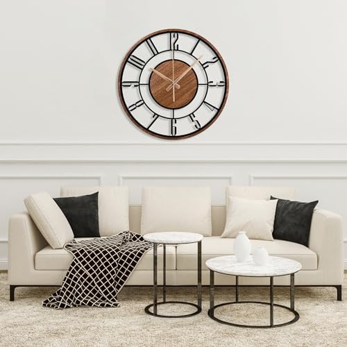 Metal Large Wall Clock, Silent Battery Operated Clocks - Image 2