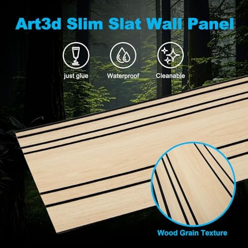 Art3d 104 x 12 in Wood Grain Wainscoting Wall Panel, Natural Oak - Image 6