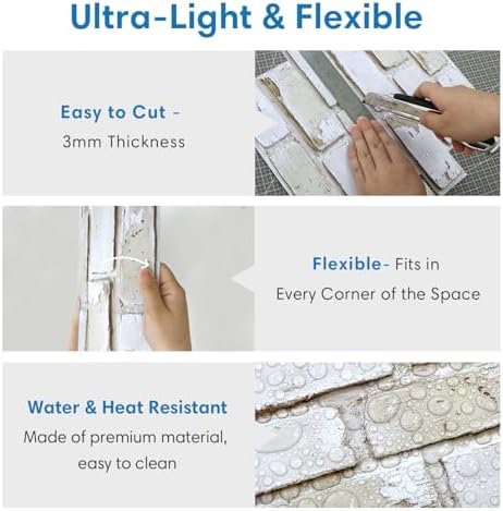 COMSTICKC 3D Faux Brick Wall Panels Peel and Stick - Image 5