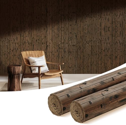 OUZUGIE 2 Pack 96x24 Inch Natural Bamboo Wall Panel by OUZUGIE