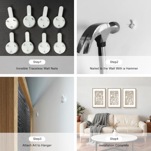 FWIEXA Neutral Botanical Canvas Wall Art Set 3, Minimalist Boho Wildflowr - Image 6