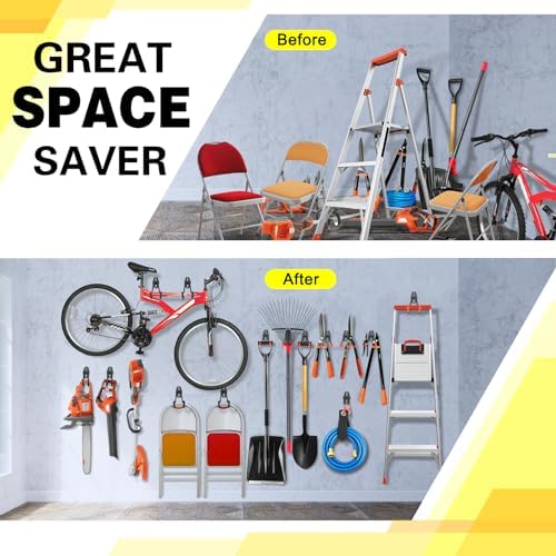 6 Pack Garage Hooks Heavy Duty Storage Organizer Wall Mount Power and Garden - Image 4