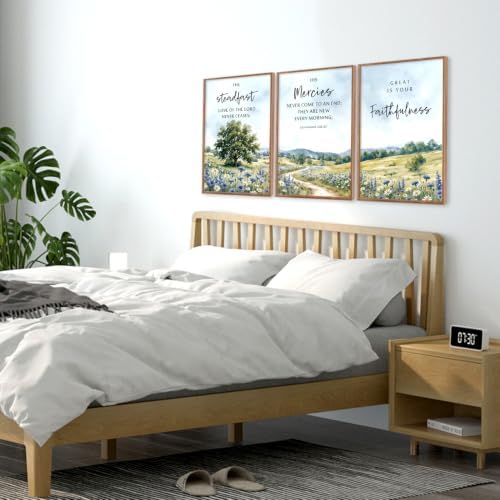 CHDITB Christian Wildflower Framed Wall Art Faith Landscape Scripture Decor - Image 5