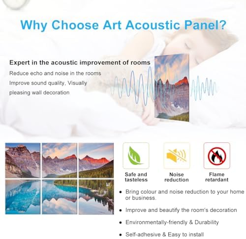 JBER Art Acoustic Panels 72" x 48", Sound Absorbing Wall Art, Moraine Lake - Image 4