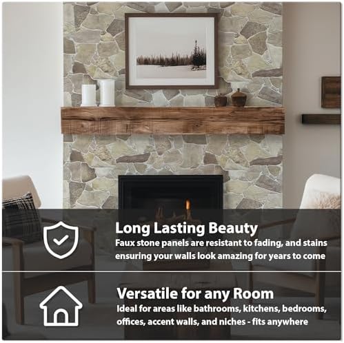 Large-Format 3D Faux Stone Wall Panels, Wild Boulder, 67 Sq Ft - Image 6