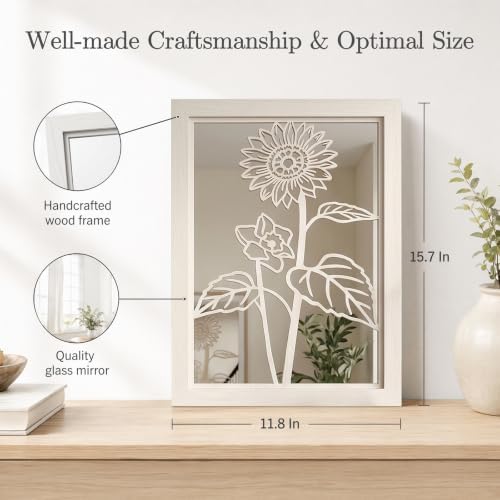 2 Set Farmhouse Mirrors for Wall Decor Living Room Bedroom Bathroom Entryway - Image 2
