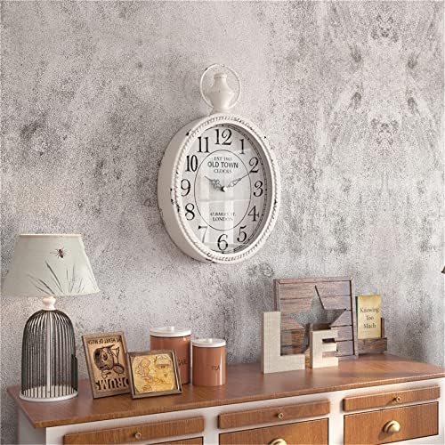 Menterry Small Retro Oval Wall Clock Antique Old Design - Image 4