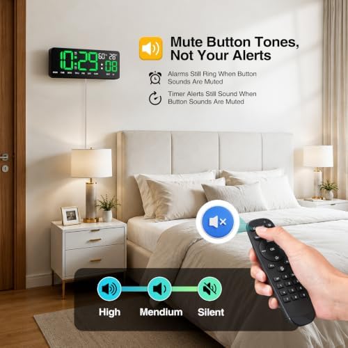 WiFi Digital Clock 12", Digital Wall Clock WiFi Sync - Image 4