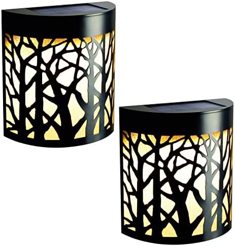 DenicMic Solar Wall Lights Outdoor Wall Sconce Fence Lights Solar Powered - Image 2