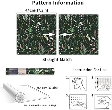 JiffDiff 17.3'' x 236.2'' Floral Peel and Stick Wallpaper Vinyl Wallpaper - Image 5