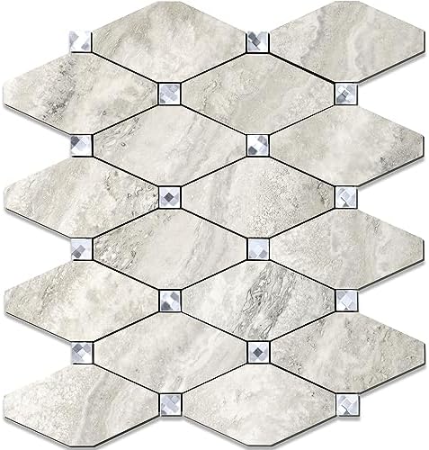 STICKGOO Peel and Stick Backsplash, 10 Sheets Beige Stone Texture Stick on by STICKGOO