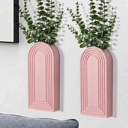 Dnnnii 2 Pack Wooden Wall Vase Set by Dnnnii