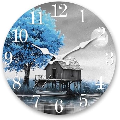XNM 16 Inch Farmhouse Wooden Wall Clocks Battery Operated by XNMwallclock