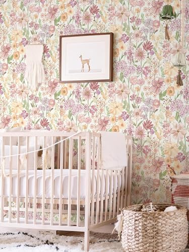 Heroad Peel and Stick Wallpaper Floral Wallpaper Pink Contact Paper - Image 2