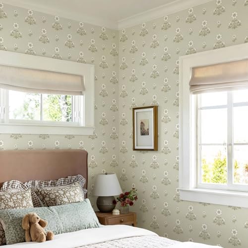 Ismoon Vintage Wallpaper Floral Peel and Stick Wallpaper Cottage Contact Paper - Image 2