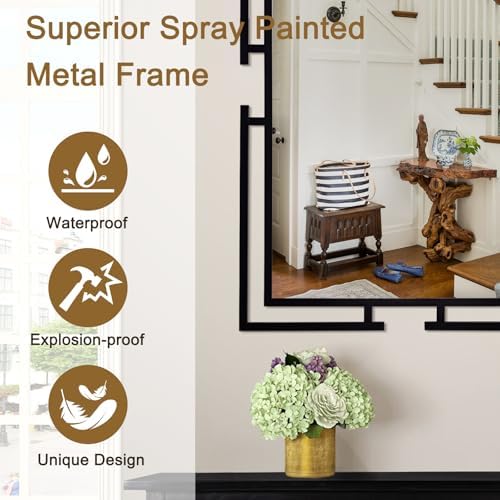 Large Decorative Wall Mirror, Tempered Glass Wall Decor - Image 3