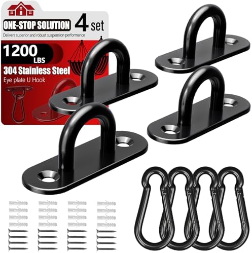 sprookber 304 Stainless Steel Pad Eye Snap Hook, M8 Ceiling Hook 1200Lb by Sprookber