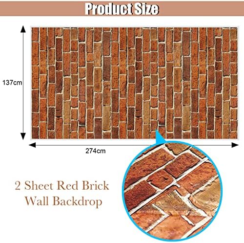 Chuangdi 2Pcs 4.5 x 9ft Brick Stone Backdrop Wallpaper Tablecloth - Image 2