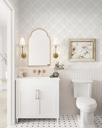 Heroad Boho Peel and Stick Wallpaper Beige Renter Friendly Wall Paper Peel and - Image 4