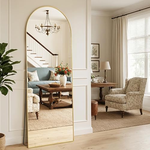 MISSDAY Arched Full Length Mirror, Floor Mirror Long Free Standing, Leaning or - Image 3