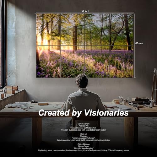 Mollywell Art Acoustic Panels, 48x32 in, Forest Spring - Image 2