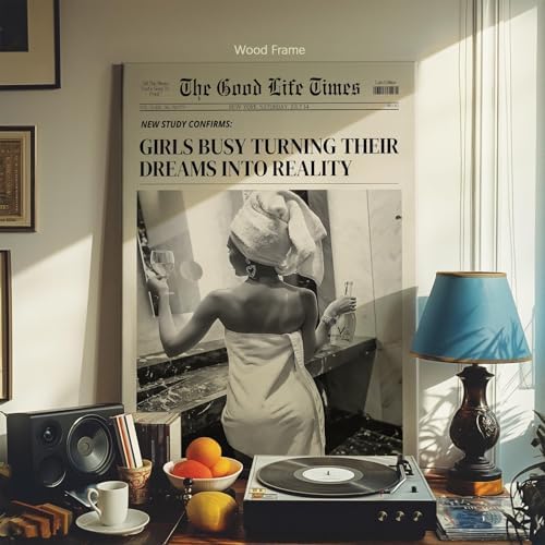 Fashion Black And White Newspaper Wall Art 12x18in Wooden Framed Retro Cocktail - Image 3