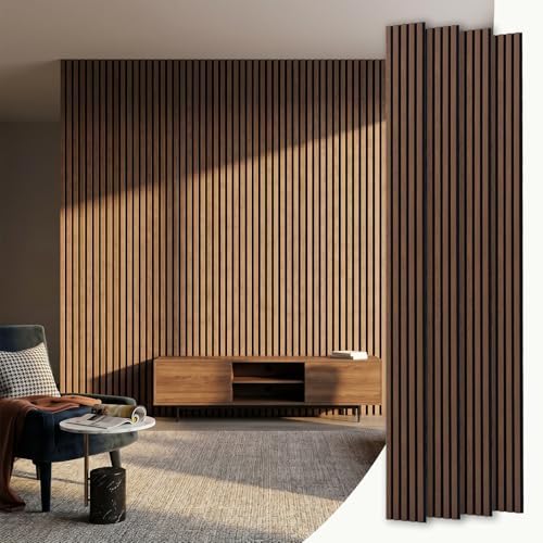 Wood Slat Acoustic Panels, 94.5 x 7.9 Inch by TREKATLAUTO