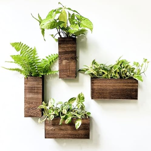 LaLaGreen Wooden Wall Planters Hanging Wood Planter Box by L%C3%A1L%C3%A1Green